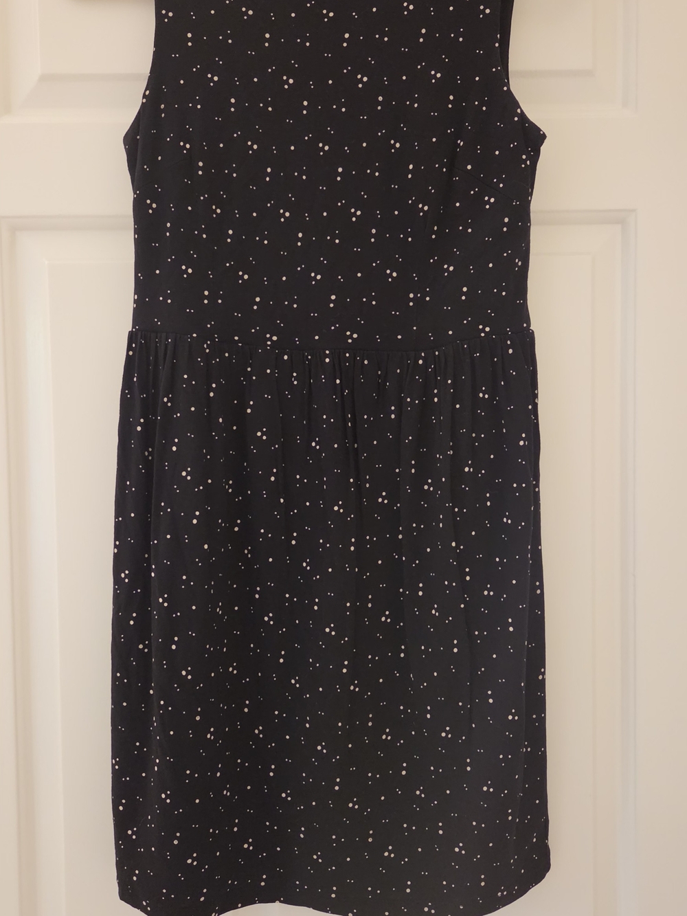 LOFT Speckled Dot Sleeveless Dress Black White Size XSP Petite